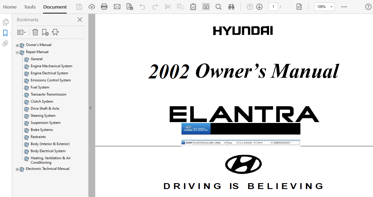 2002 Hyundai Elantra Repair Manual