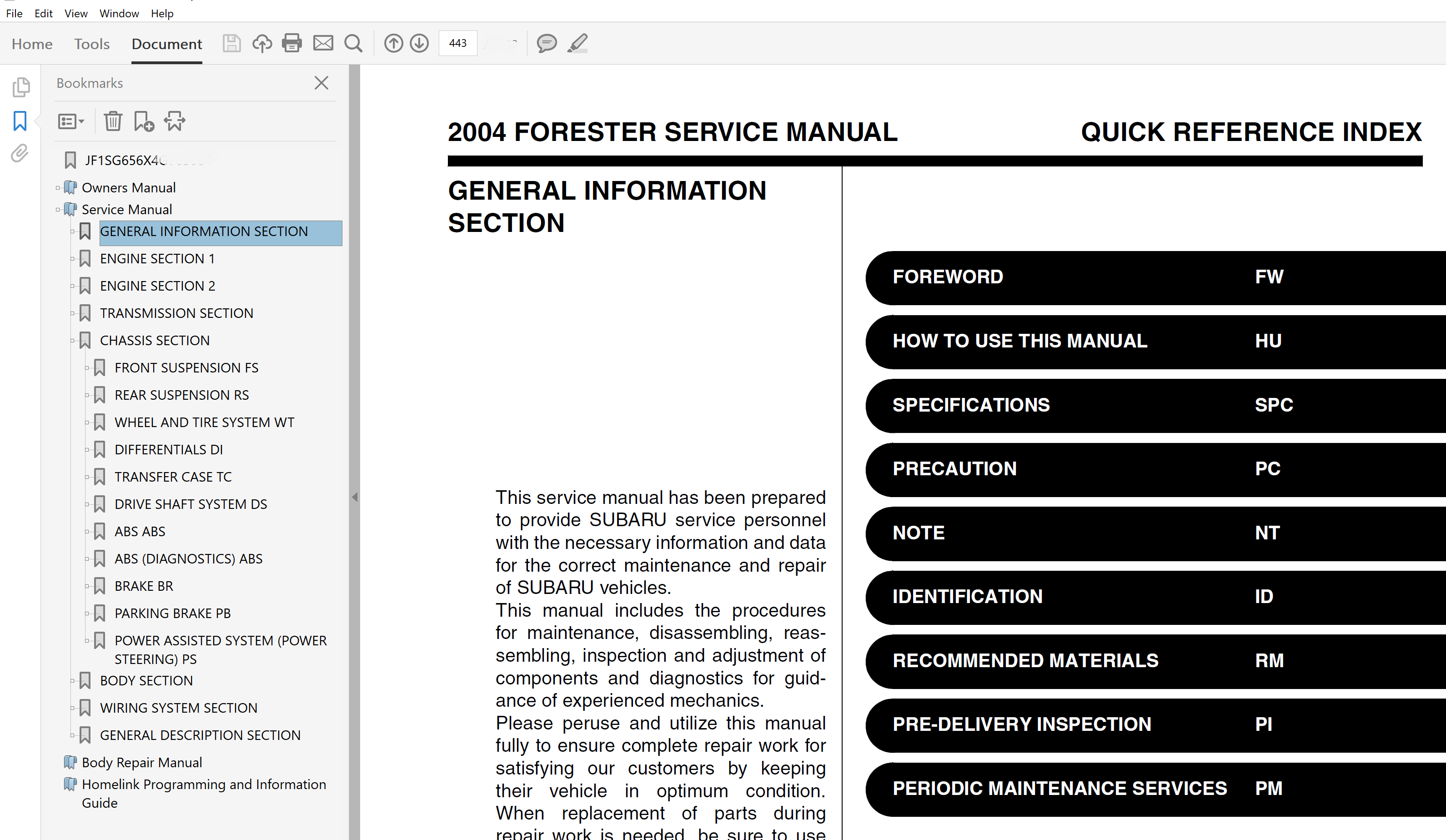 free download 2004 subaru forester service repair manual pdf
