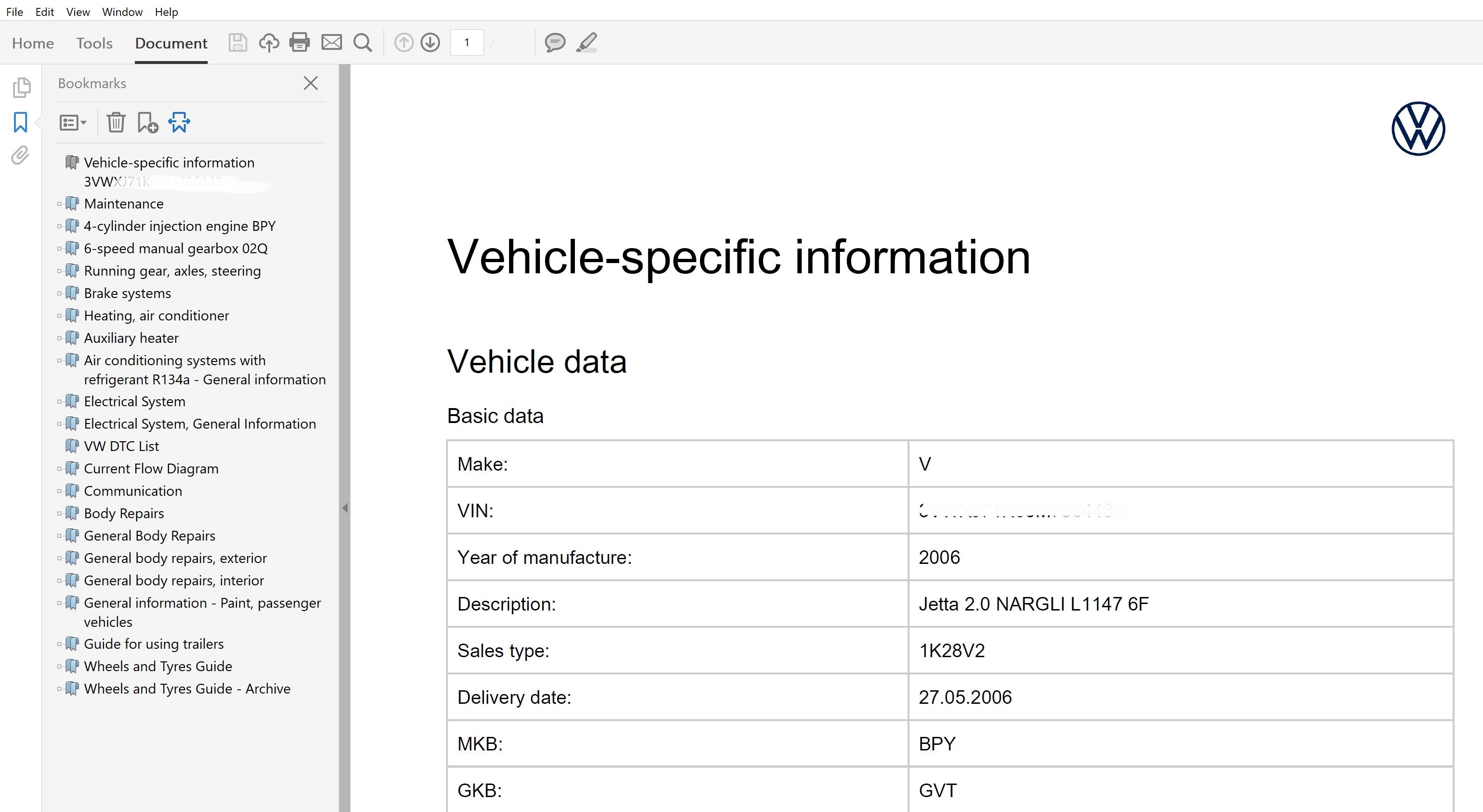 2006 Volkswagen Jetta repair manual