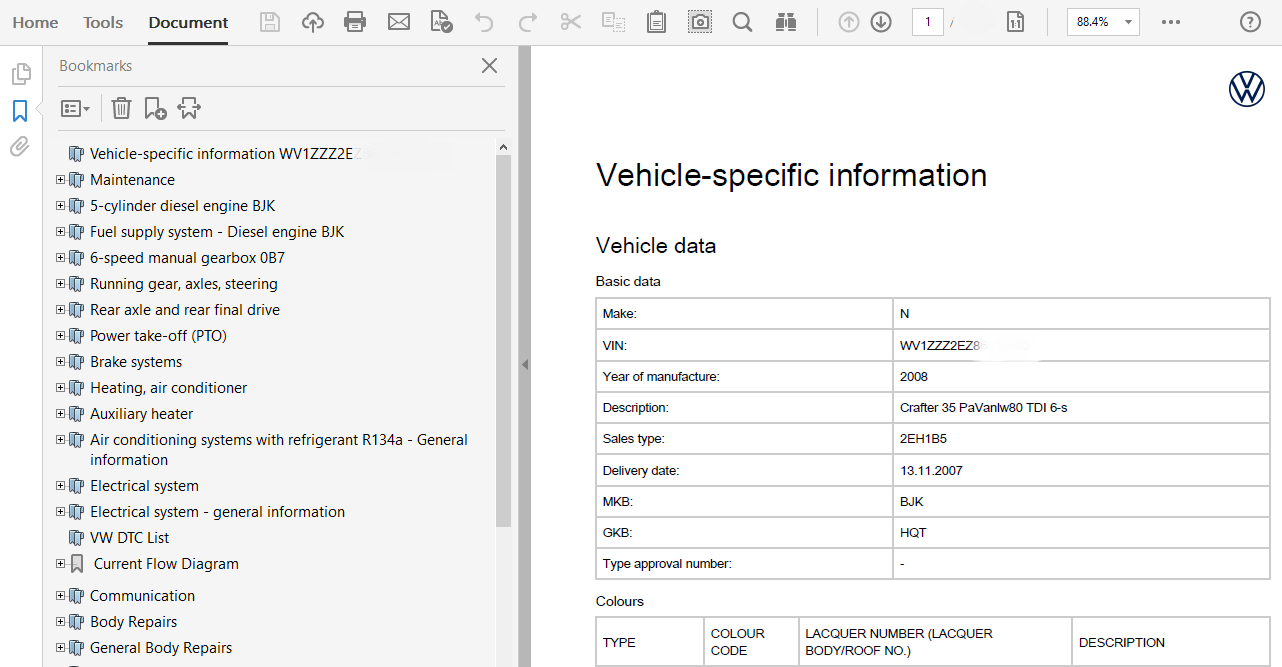 2008 Volkswagen Crafter repair manual