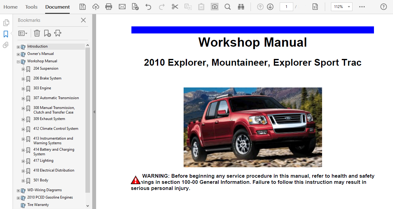 2010 Ford Explorer repair manual