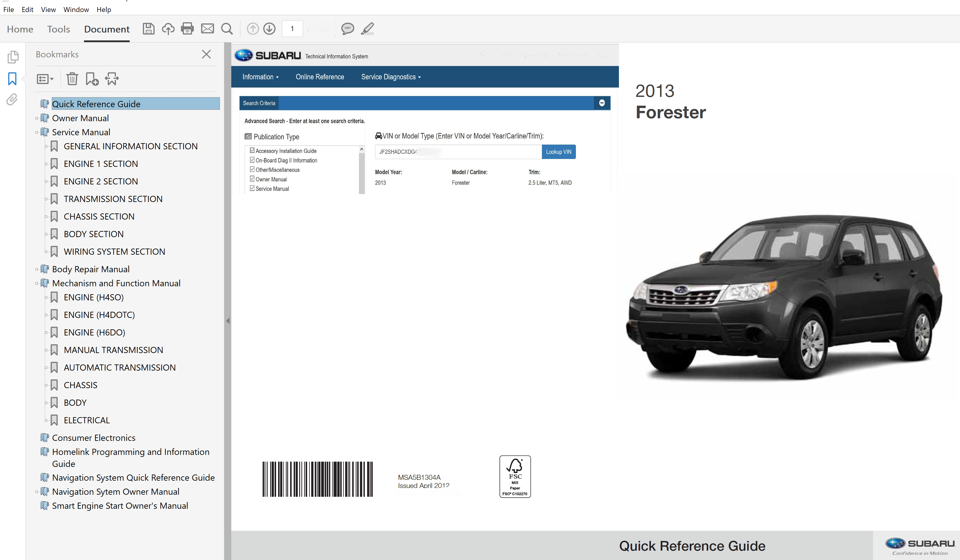 Subaru Forester Owners Manual 2024