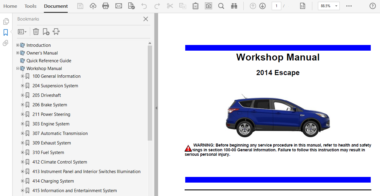 2014 ford escape repair manual pdf free