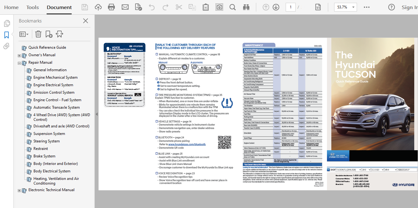 2018 Hyundai Tucson repair manual