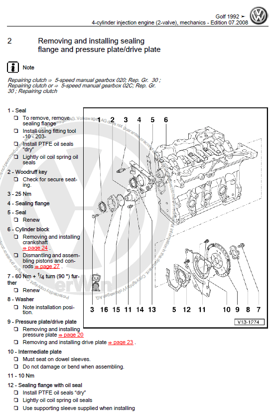 Volkswagen Golf Mk3 1992 1998 Repair Manual Factory Manual