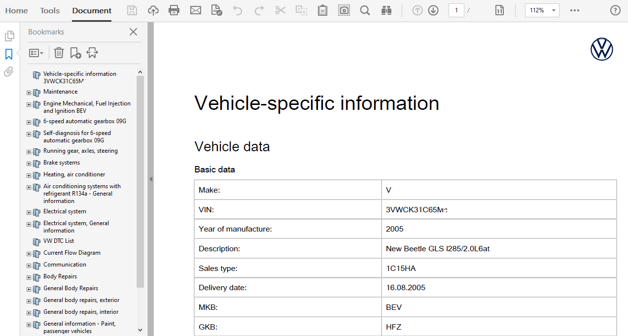 Vw New Beetle Service Manual