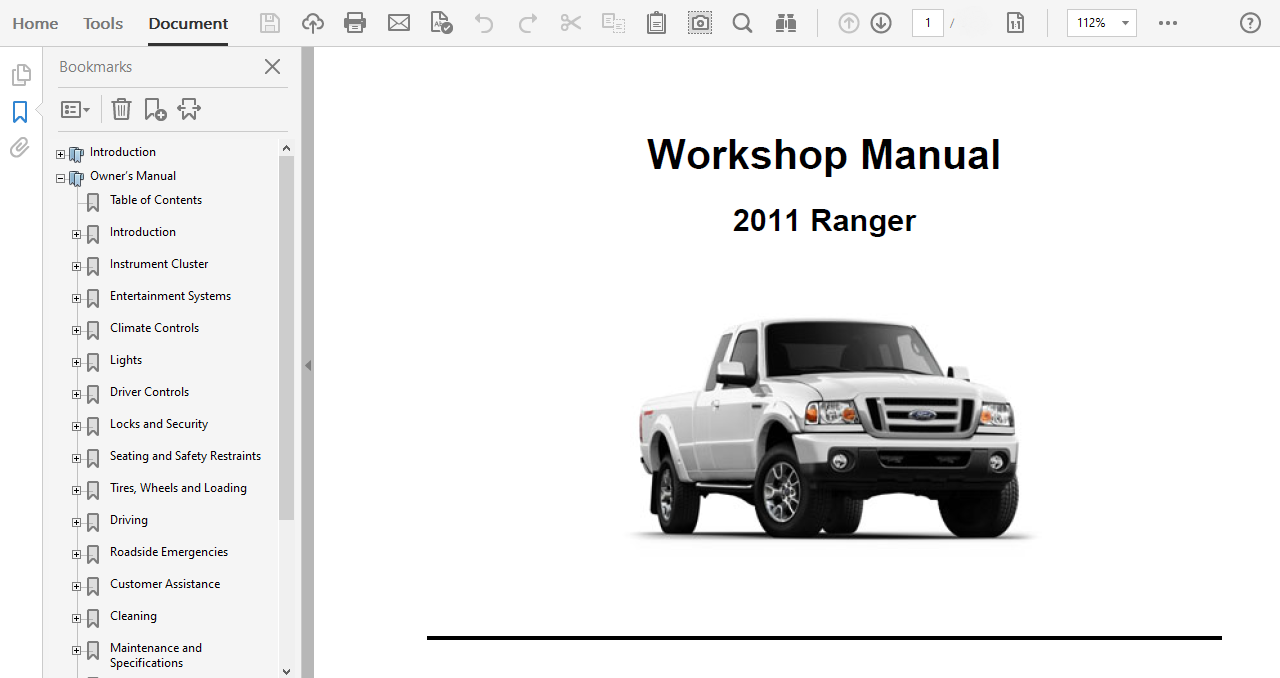 Ford Ranger 2011 Manual