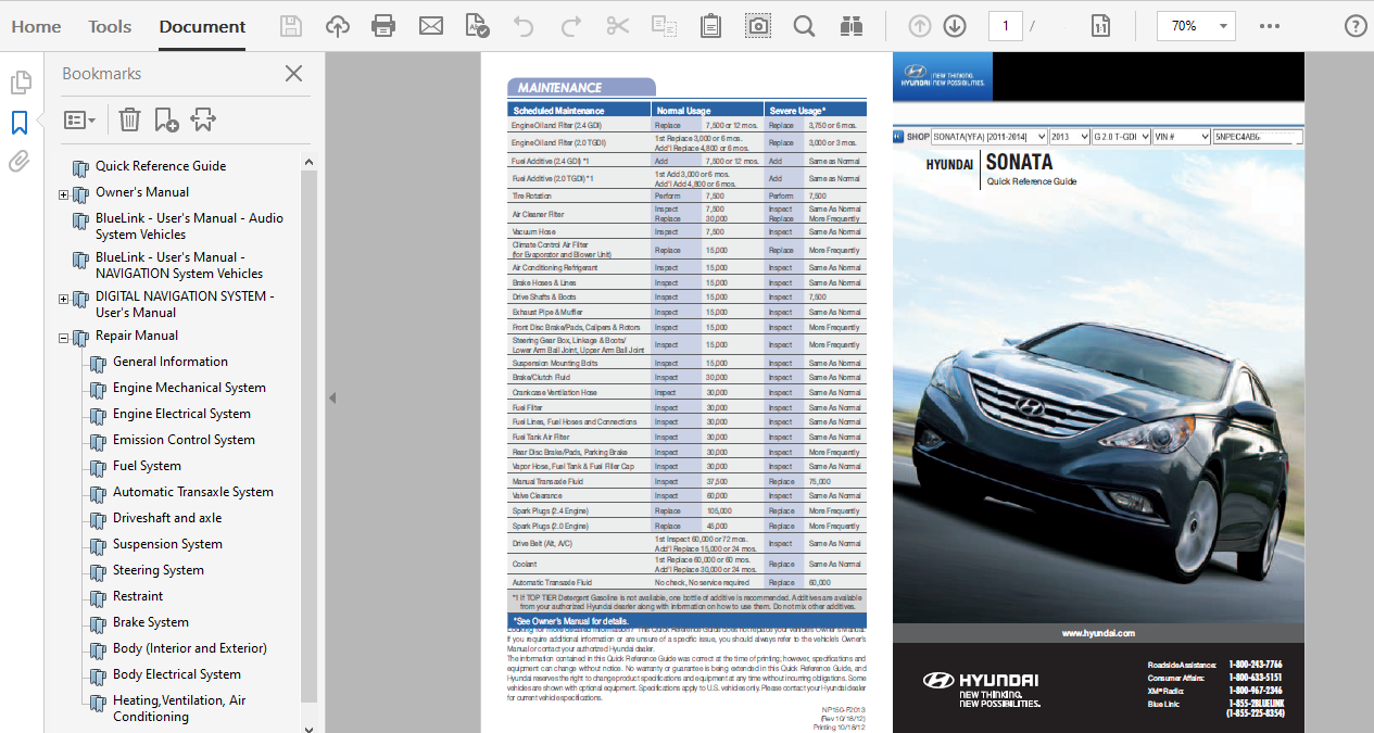 2013 Hyundai Sonata repair manual